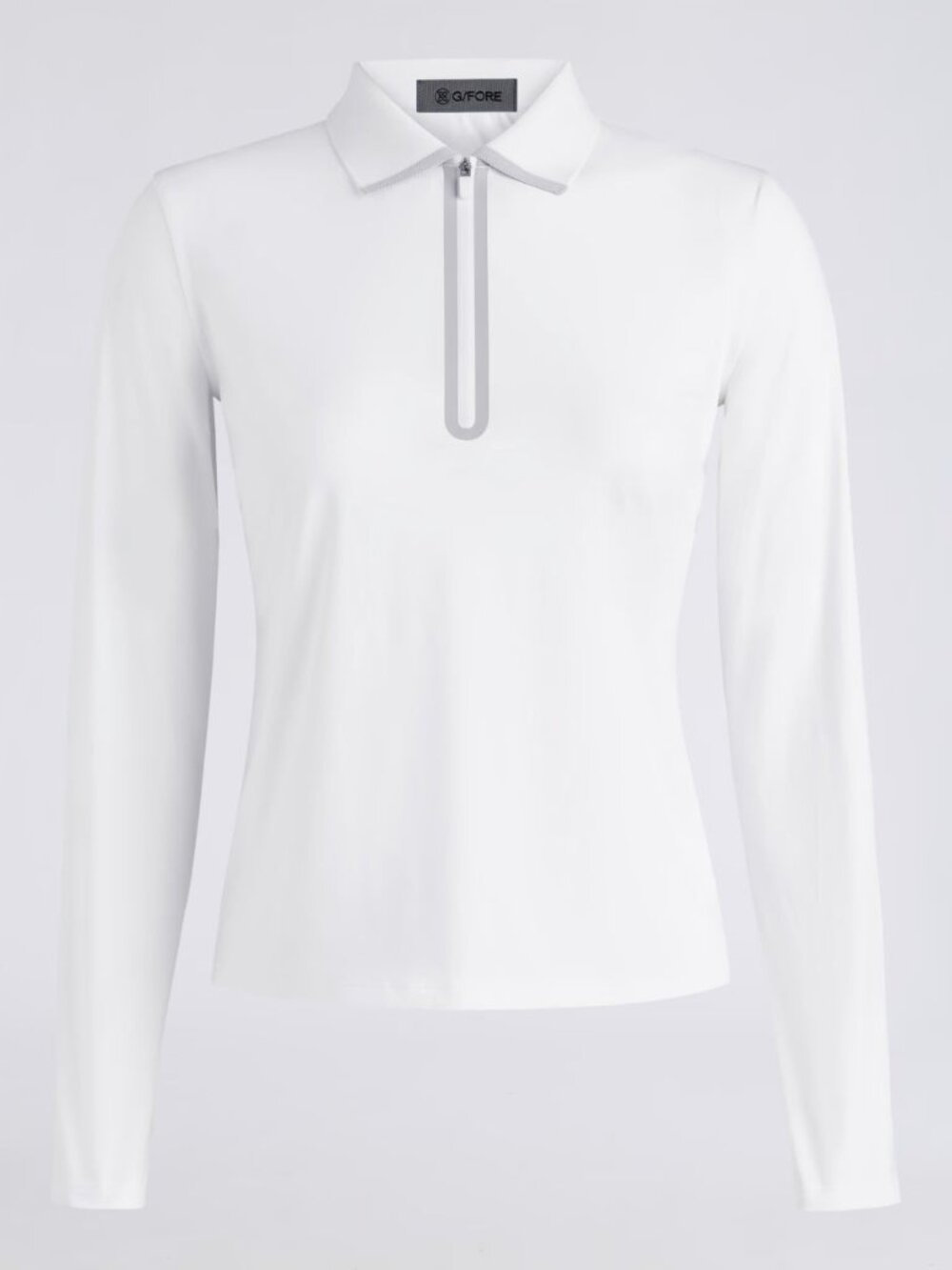 G/FORE Nylon Blend Silky Tech Long Sleeve Zip Golf Polo Snow NWT